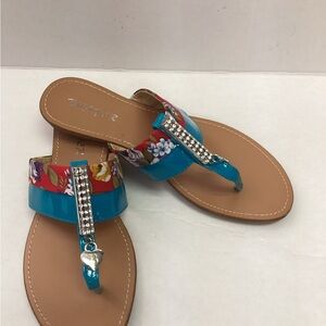 Blue Floral Women's Sandals